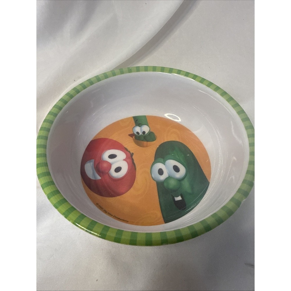 Veggie Tales Plate Zak Designs VTG  Washer Safe Bowl 2000 Big Idea Prod Y2K